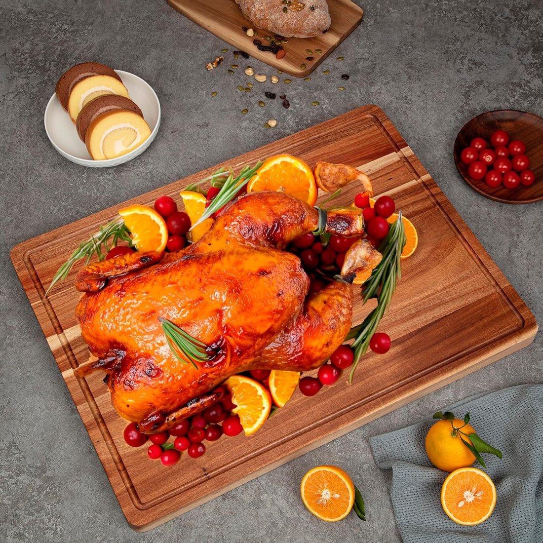 Acacia Wood Kitchen Chopping & Dough Board