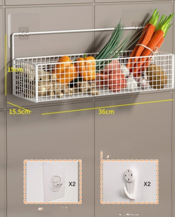 Wall-mounted Seasoning Rack Punch-free Vegetable Basket