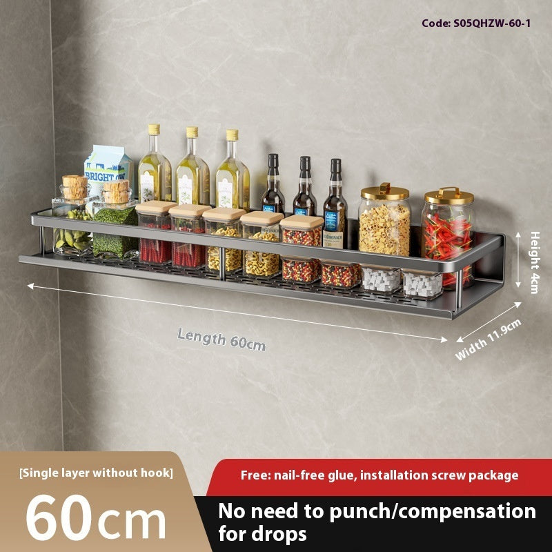 Multifunctional Wall-Mount Kitchen Rack for Seasoning
