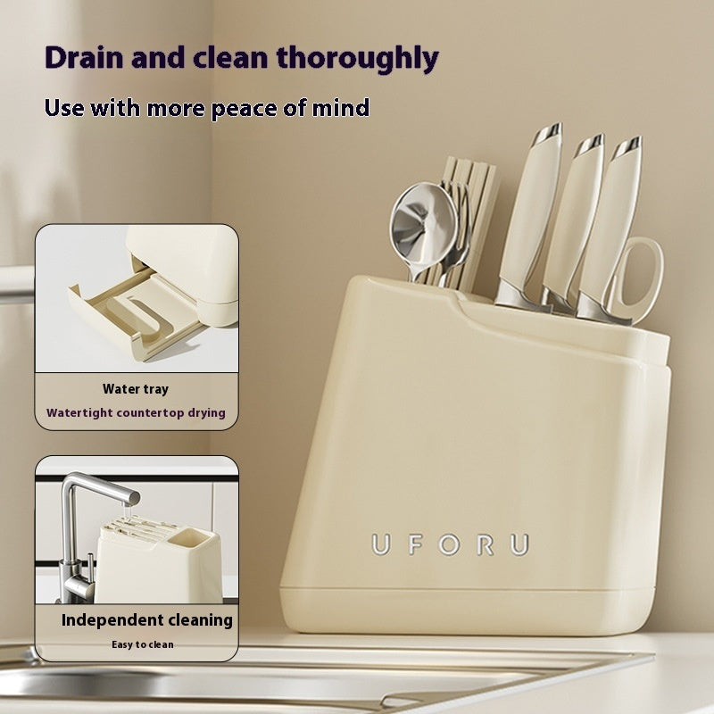 Multi-Function Kitchen Knife and Utensil Storage Rack