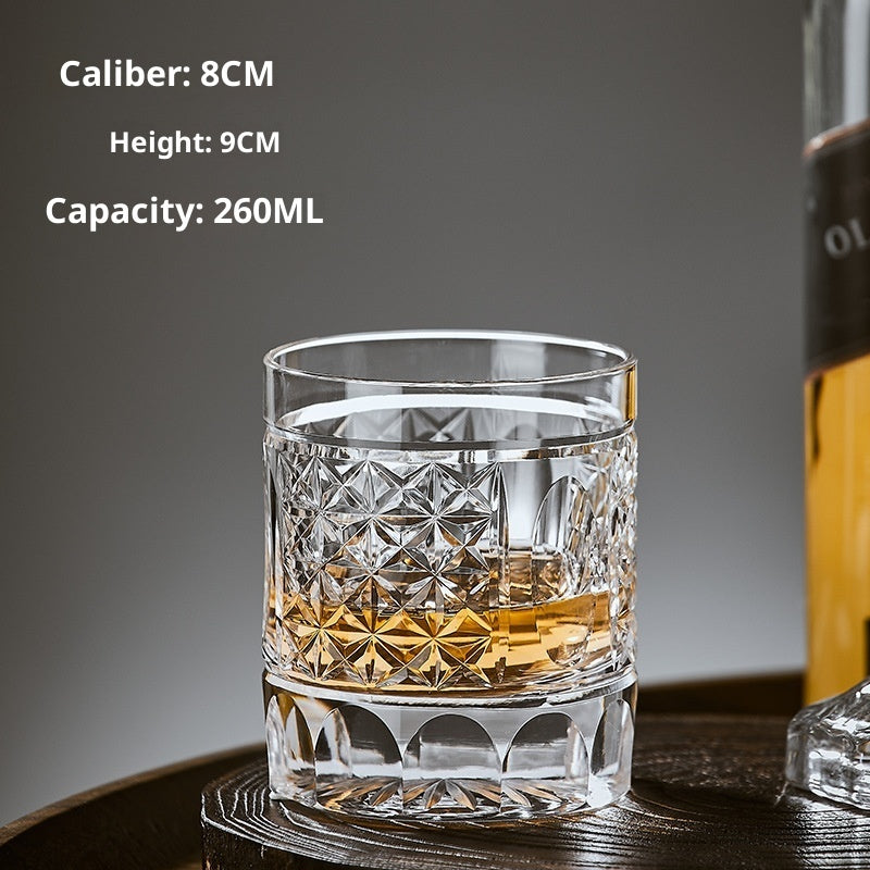 Hand Carved Whiskey Polished Carved Crystal Glasses