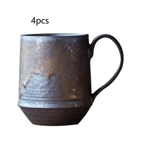Gold-Plated Ceramic Couple Coffee Mugs