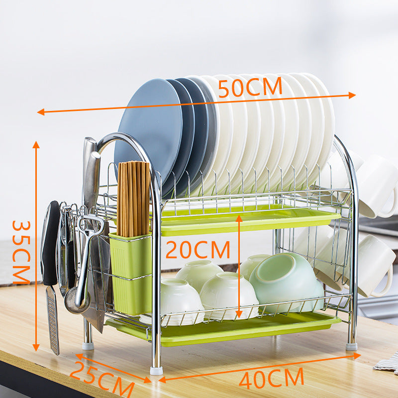 Multi-Layer Kitchen Countertop Dish and Utensil Rack