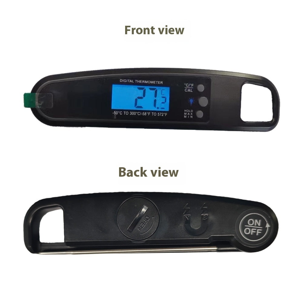 Black Electronic Food Meat Barbecue Thermometer