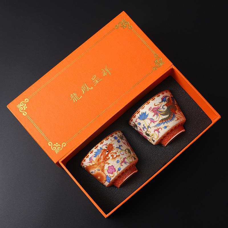 Chinese Retro Enamel Tea Cup Traditional Style Tea Cup