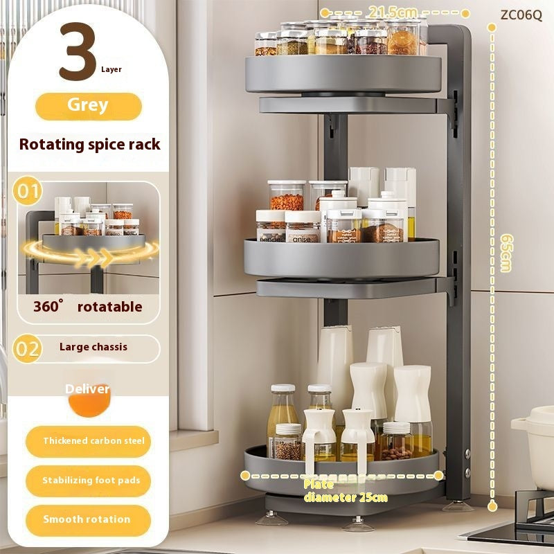 Rotating Multi-Function Countertop Kitchen Rack