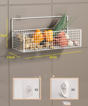 Wall-mounted Seasoning Rack Punch-free Vegetable Basket
