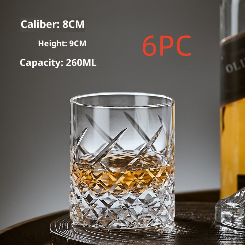 Hand Carved Whiskey Polished Carved Crystal Glasses