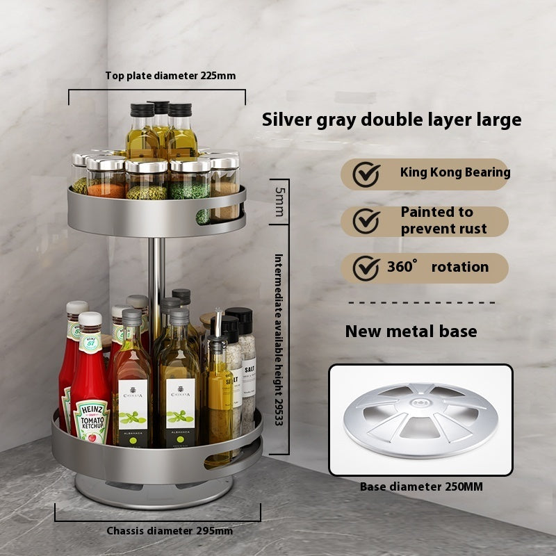 Double-Layer Rotating Kitchen Storage Rack