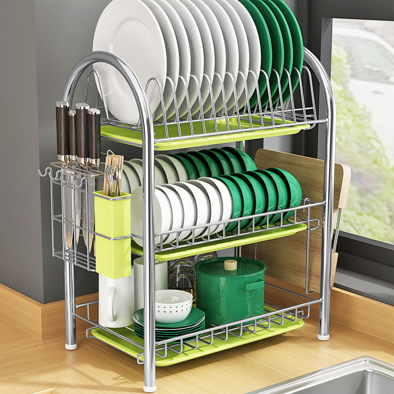 Multi-Layer Kitchen Countertop Dish and Utensil Rack