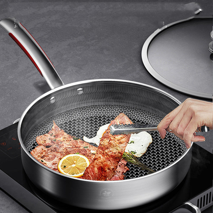Stainless Steel Honeycomb Skillet Steak & Saucepan