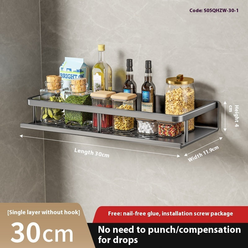 Multifunctional Wall-Mount Kitchen Rack for Seasoning