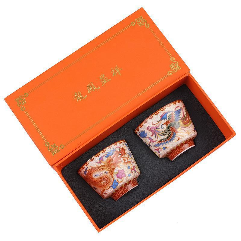 Chinese Retro Enamel Tea Cup Traditional Style Tea Cup