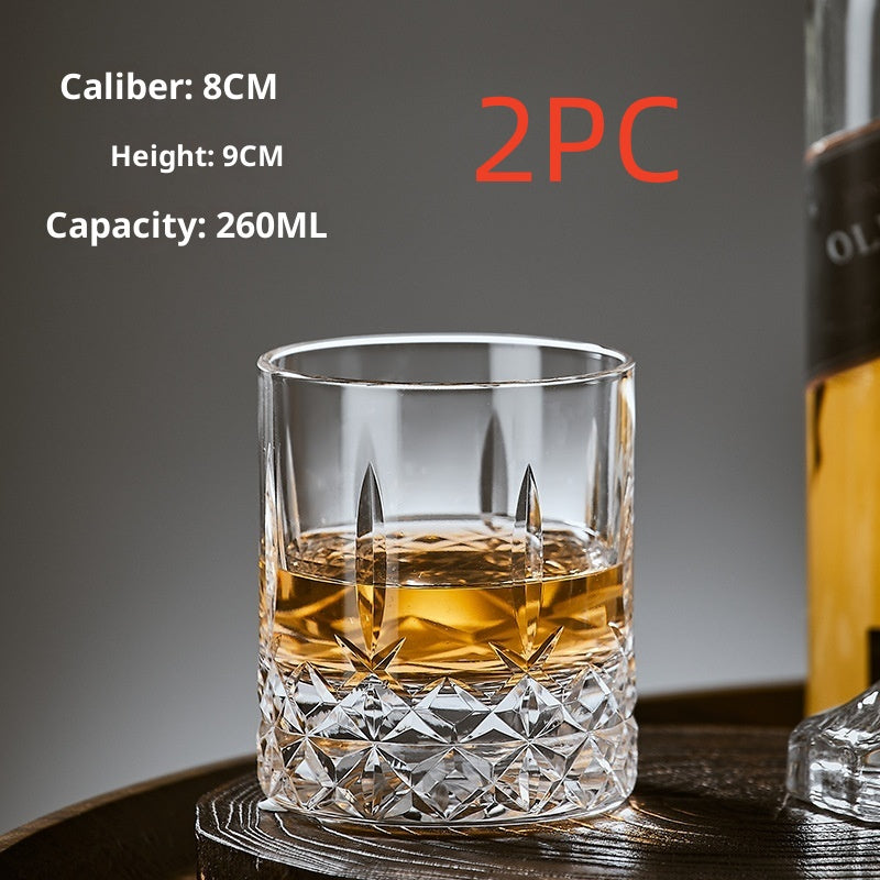 Hand Carved Whiskey Polished Carved Crystal Glasses