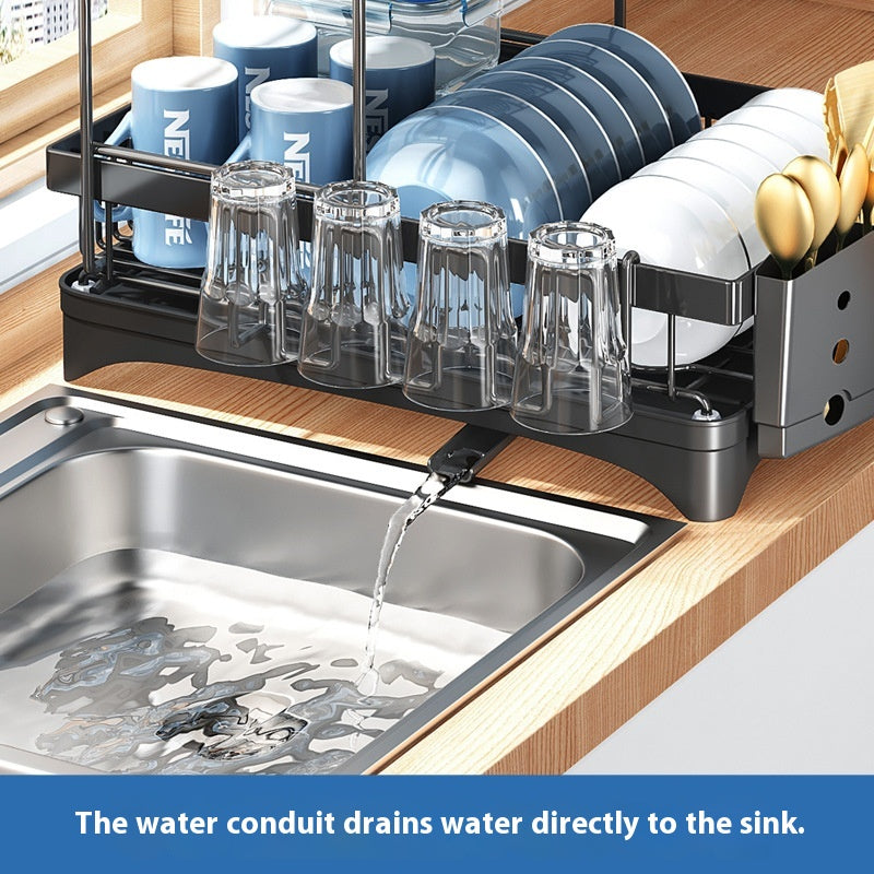 Kitchen Dish Draining and Storage Rack