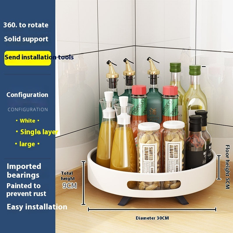 Double-Layer Rotating Kitchen Storage Rack