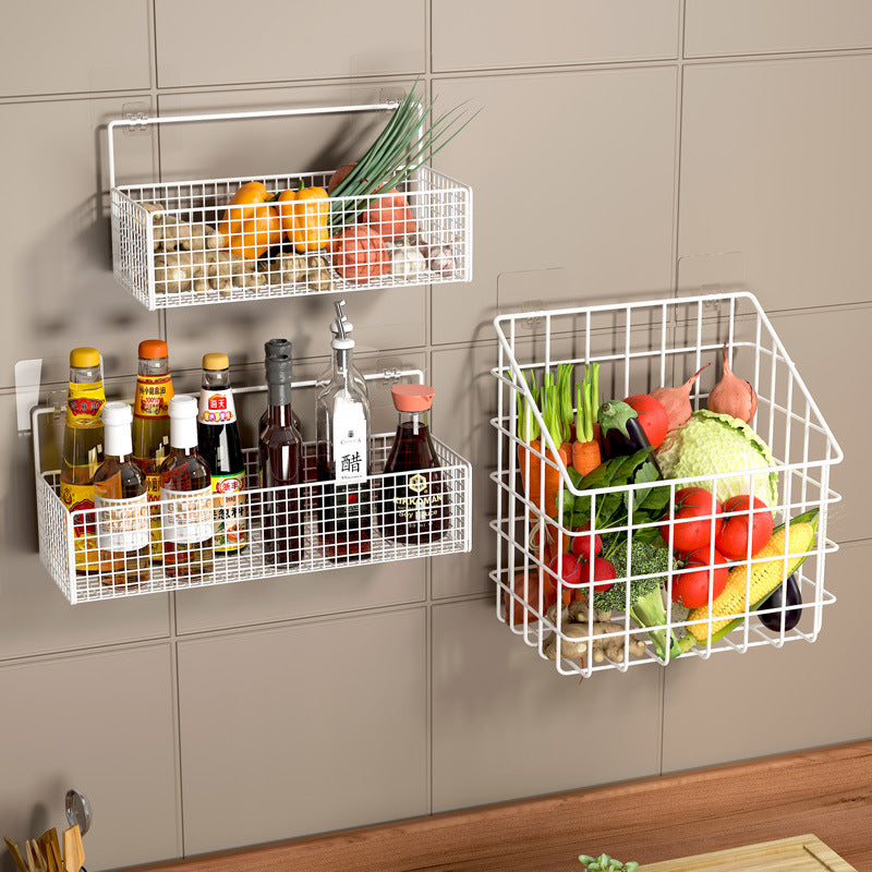 Wall-mounted Seasoning Rack Punch-free Vegetable Basket