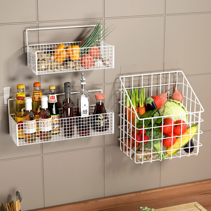 Wall-mounted Seasoning Rack Punch-free Vegetable Basket