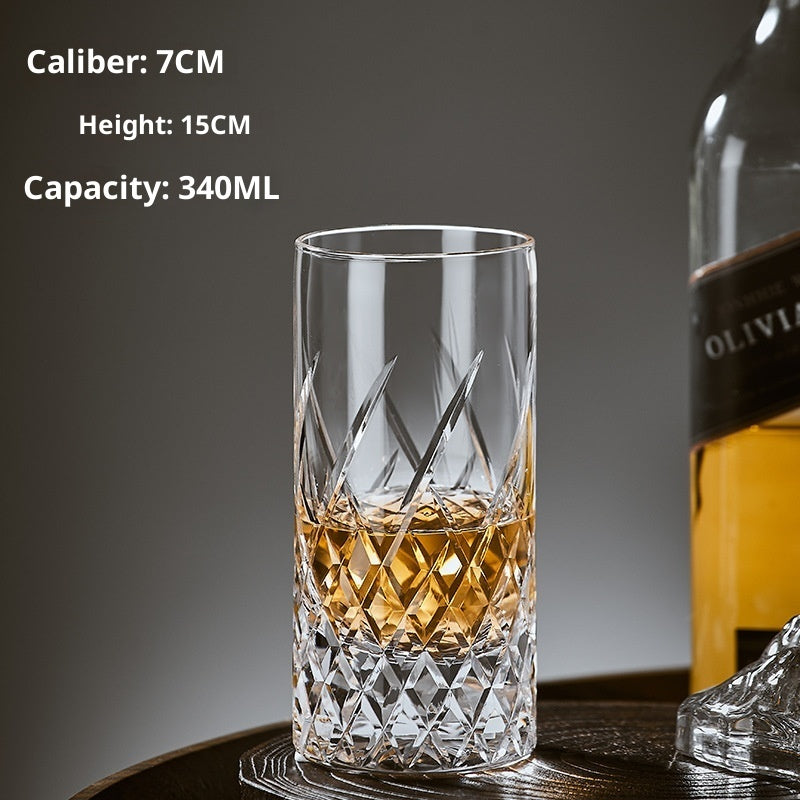 Hand Carved Whiskey Polished Carved Crystal Glasses
