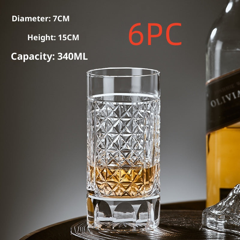 Hand Carved Whiskey Polished Carved Crystal Glasses