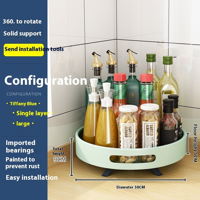 Double-Layer Rotating Kitchen Storage Rack