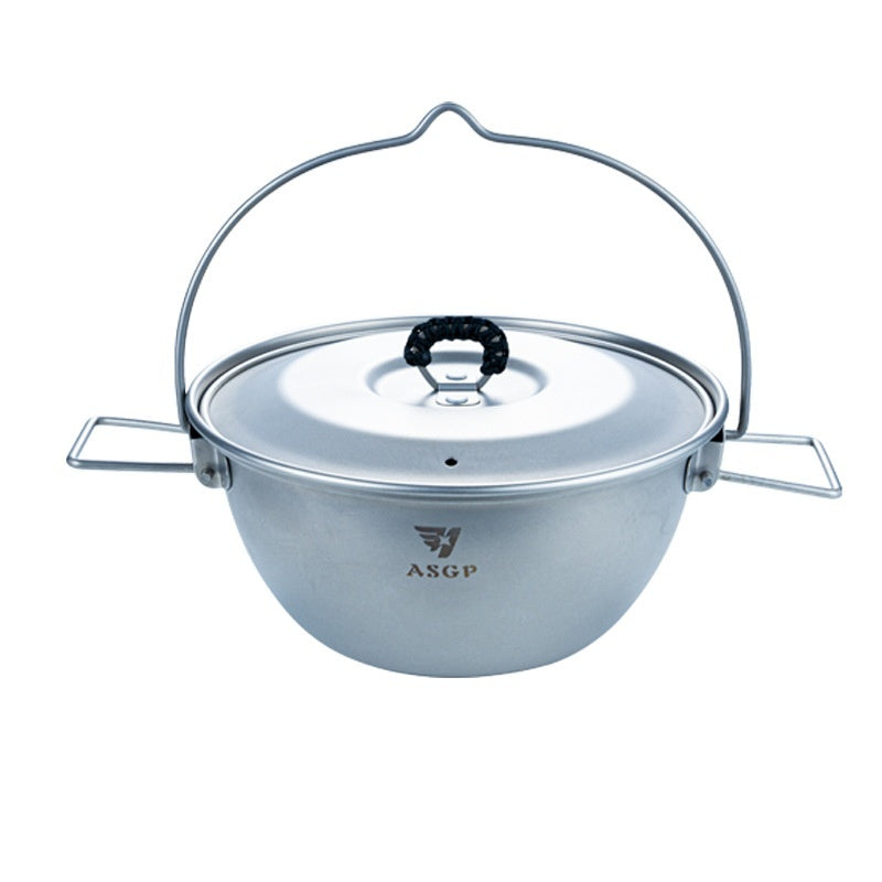 Outdoor Titanium Wok Pure Titanium Camping Pot