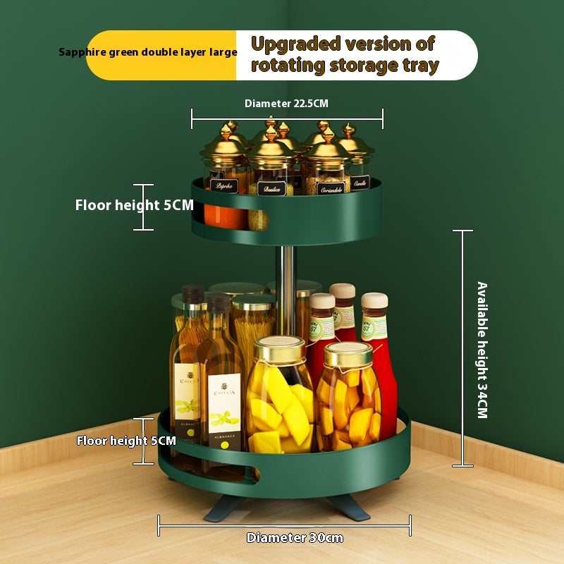 Double-Layer Rotating Kitchen Storage Rack