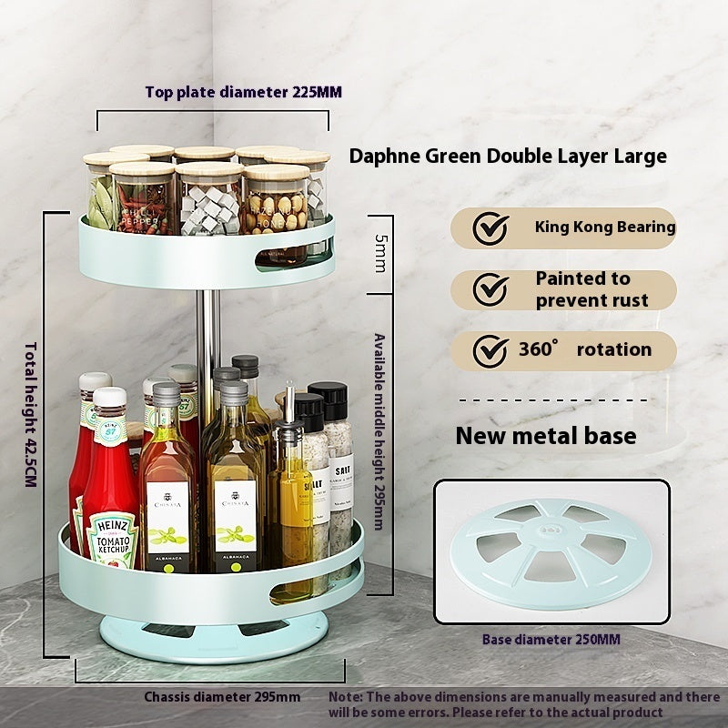 Double-Layer Rotating Kitchen Storage Rack