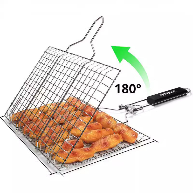 Stainless Steel Foldable BBQ Mesh Basket