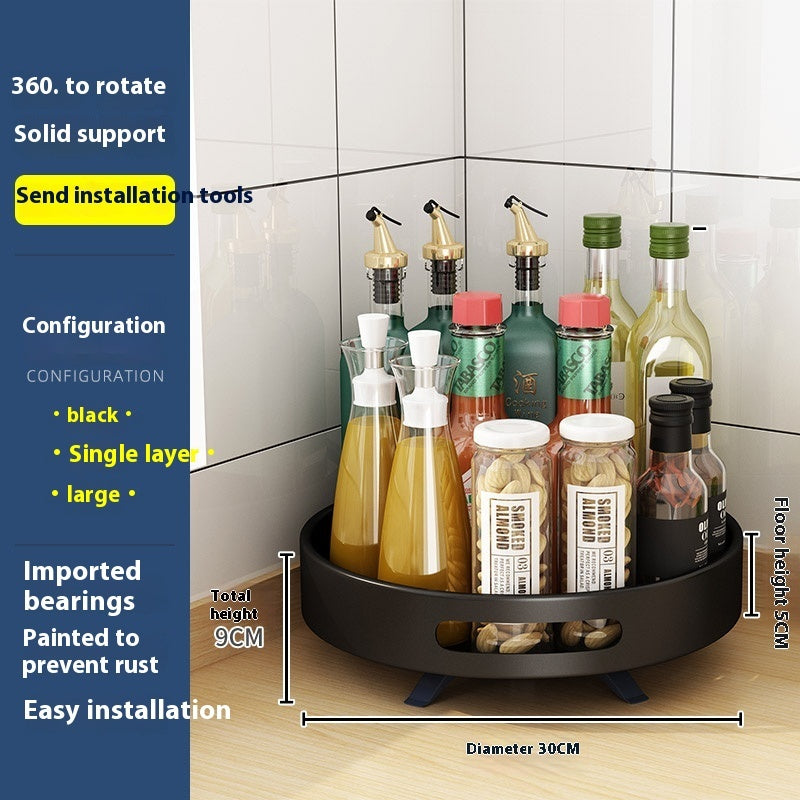 Double-Layer Rotating Kitchen Storage Rack