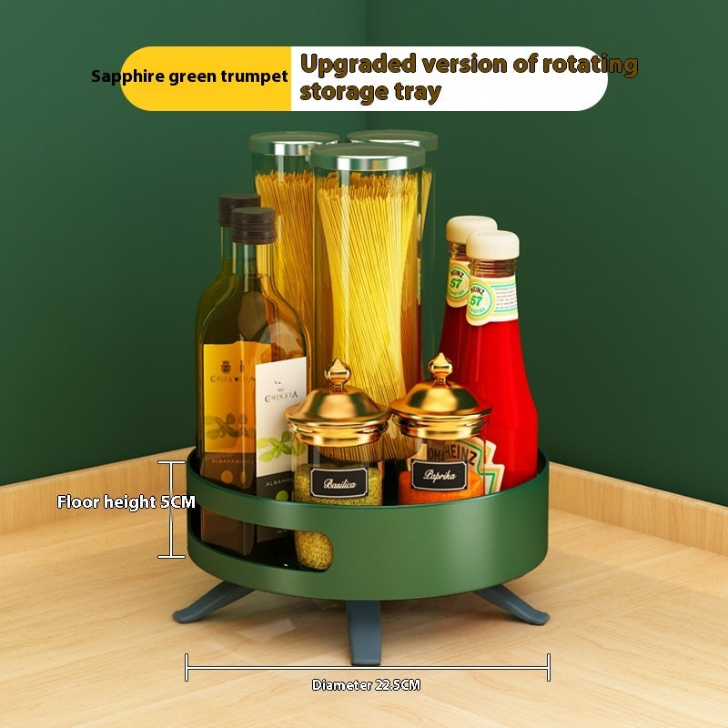 Double-Layer Rotating Kitchen Storage Rack