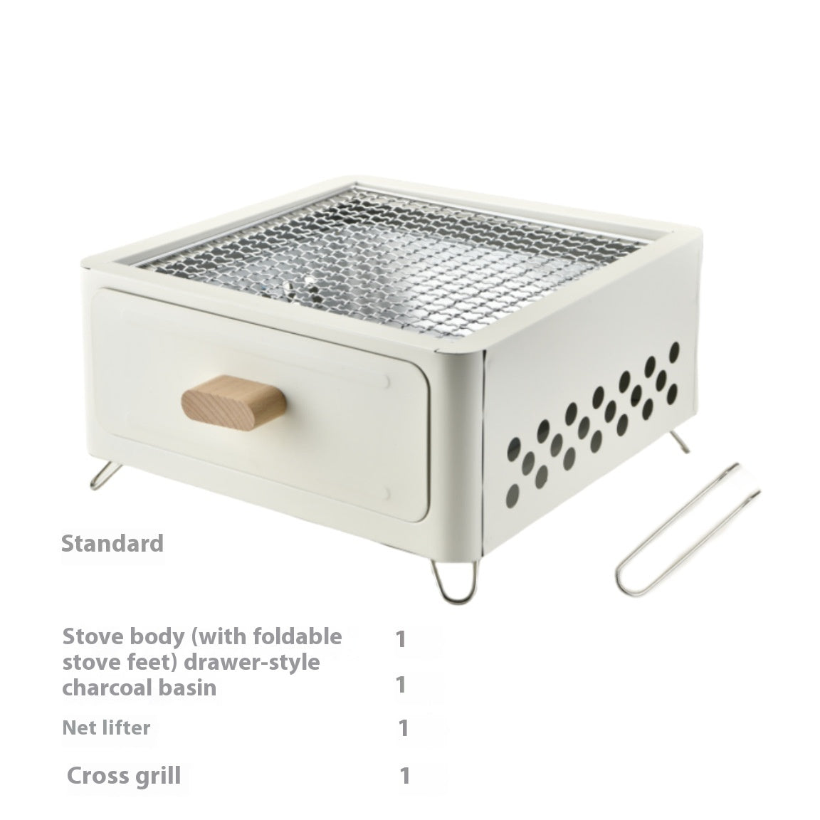 Square Outdoor Charcoal Barbecue Grill