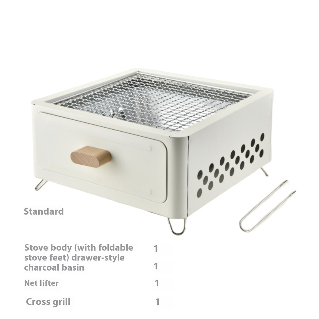 Square Outdoor Charcoal Barbecue Grill