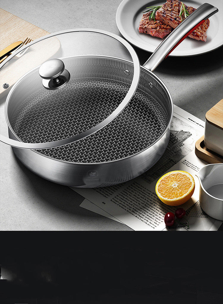 Stainless Steel Honeycomb Skillet Steak & Saucepan