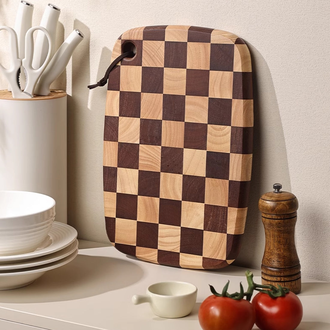 Acacia Wood Grid Cutting Board Solid Wood