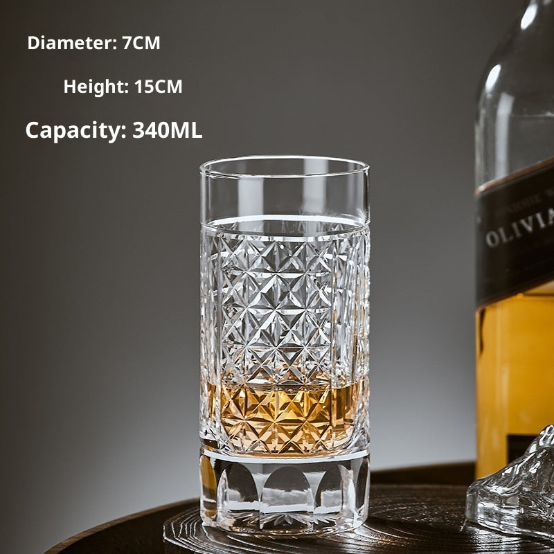 Hand Carved Whiskey Polished Carved Crystal Glasses