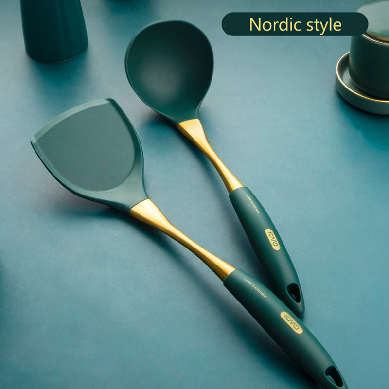 Stainless Steel & Silicone Non-Stick Spatula Set