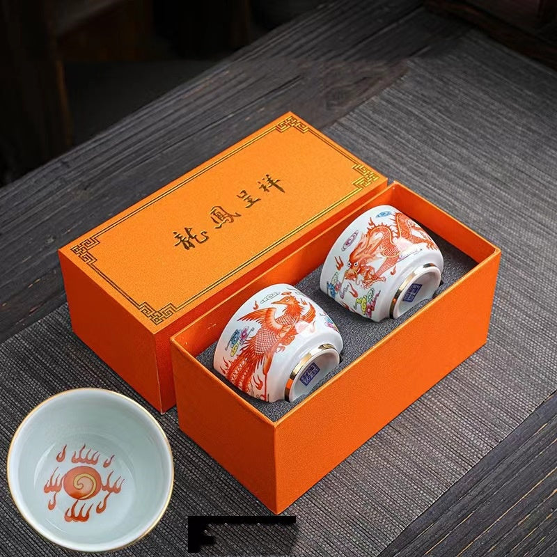 Chinese Retro Enamel Tea Cup Traditional Style Tea Cup