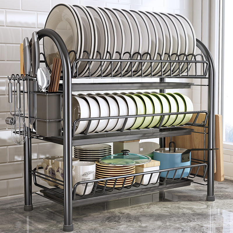 Multi-Layer Kitchen Countertop Dish and Utensil Rack