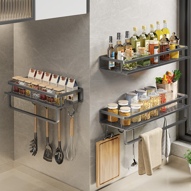 Multifunctional Wall-Mount Kitchen Rack for Seasoning