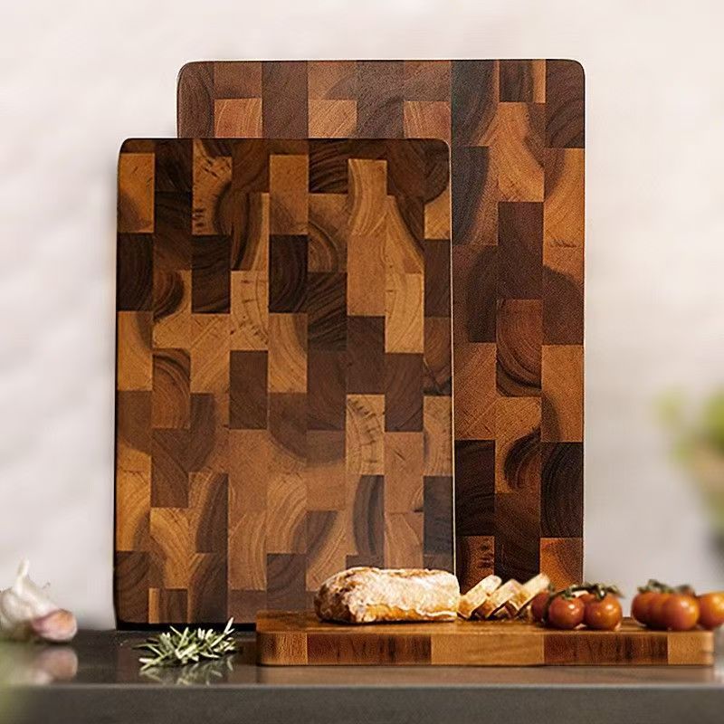 Acacia Wood Cutting Board Grid Design