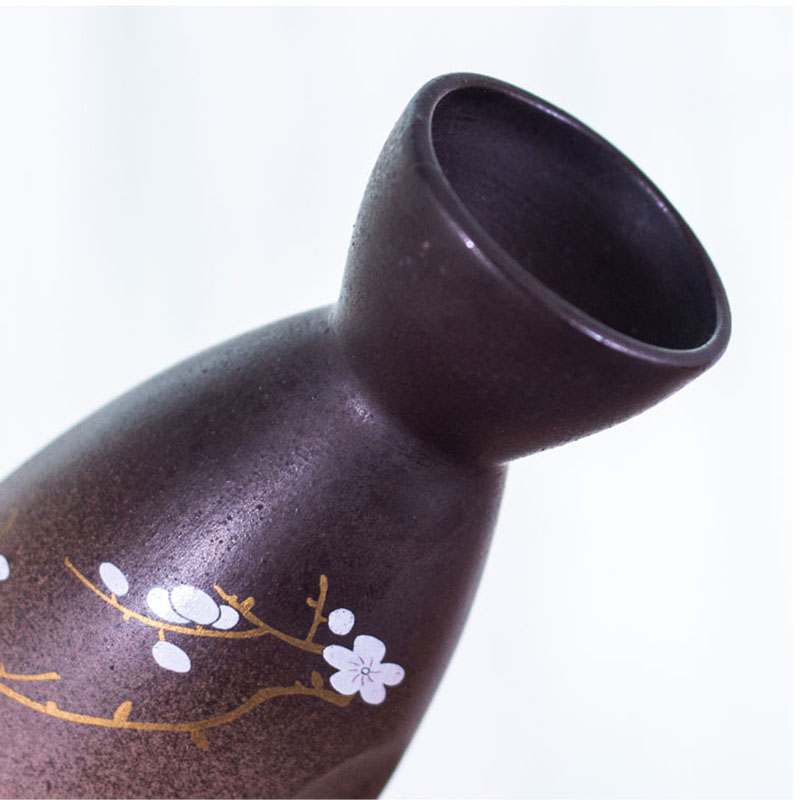 Vintage Ceramic Sake Cup Set Cherry Blossom Design