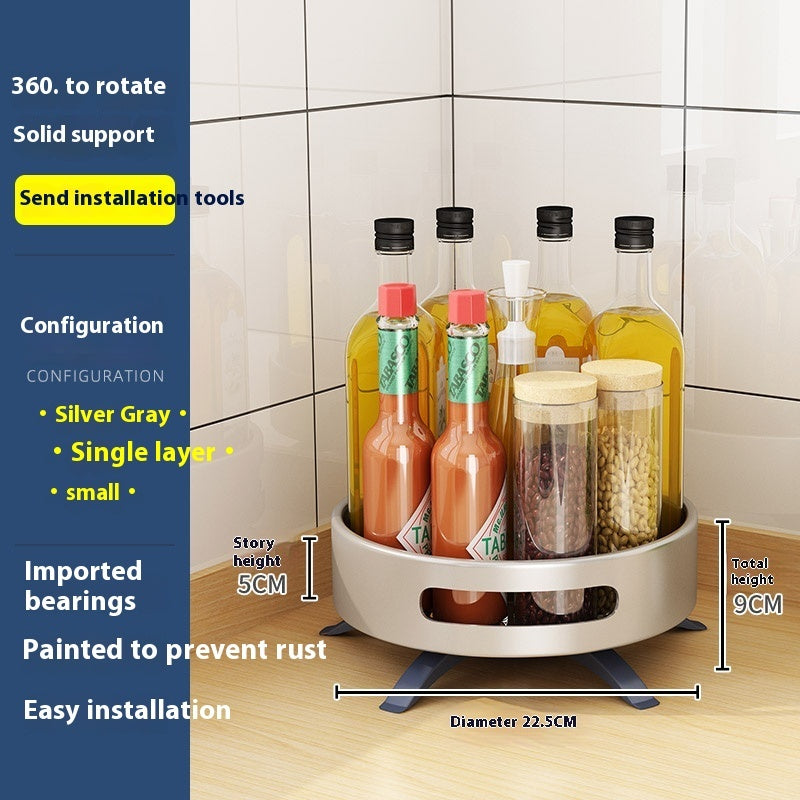 Double-Layer Rotating Kitchen Storage Rack
