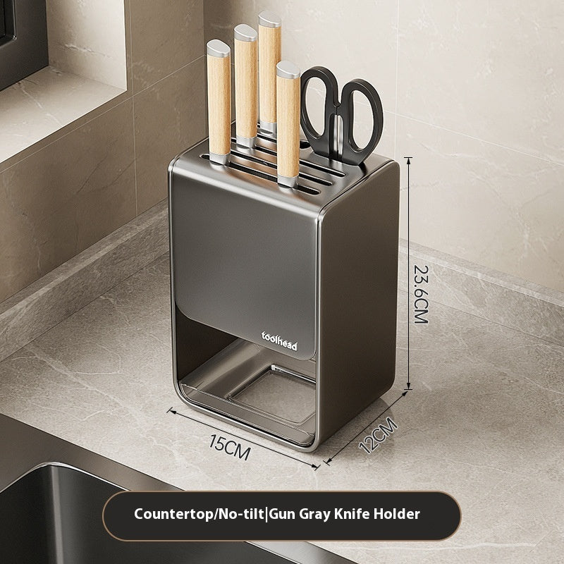 Gun Gray Kitchen Knife Holder Rack
