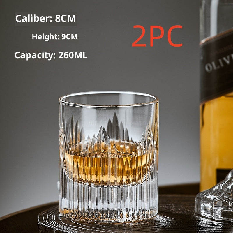 Hand Carved Whiskey Polished Carved Crystal Glasses